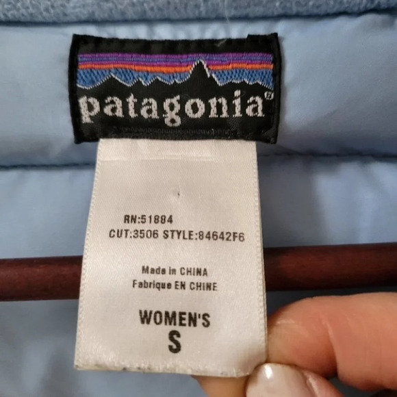 Patagonia goose down puffer quilted vest blue small - Picture 7 of 11